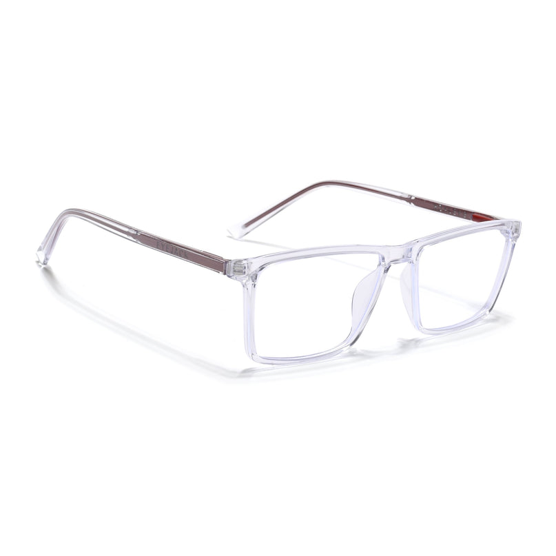 Eyejack Minimals Transparent Rectangle Eyeglasses for Men & Women (A04FCL1327-C3)