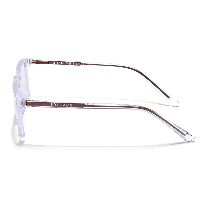 Eyejack Minimals Transparent Rectangle Eyeglasses for Men & Women (A04FCL1327-C3)