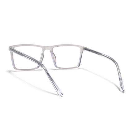 Eyejack Minimals Transparent Grey Rectangle Eyeglasses for Men & Women (A04FCL1329-C5)