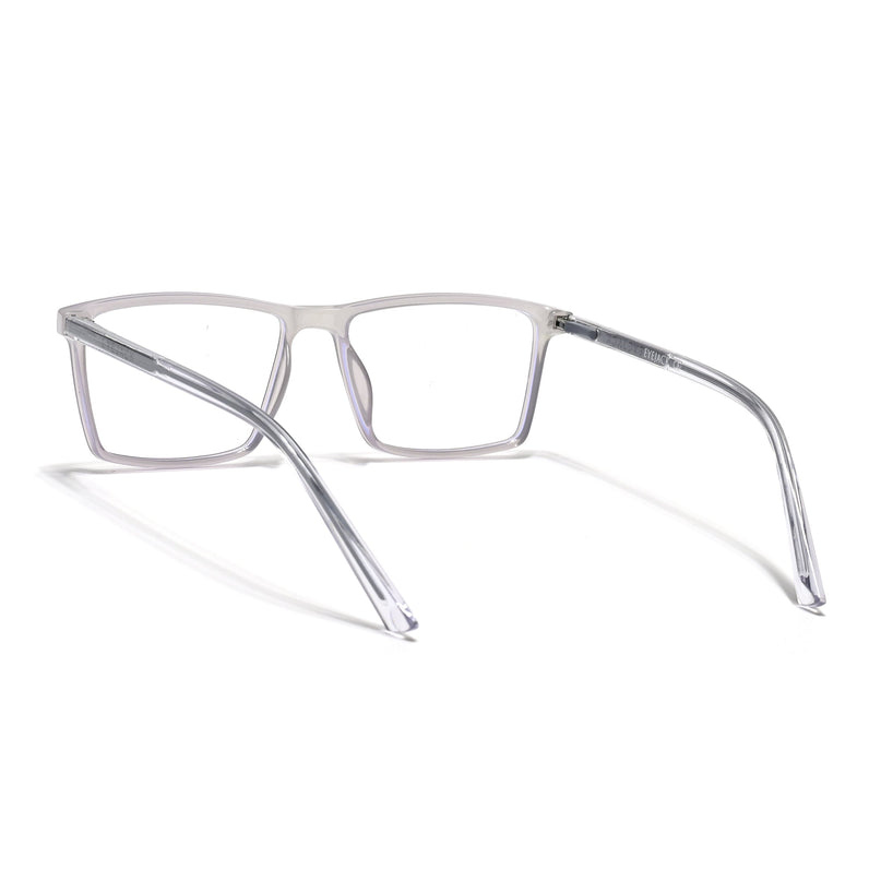 Eyejack Minimals Transparent Grey Rectangle Eyeglasses for Men & Women (A04FCL1329-C5)