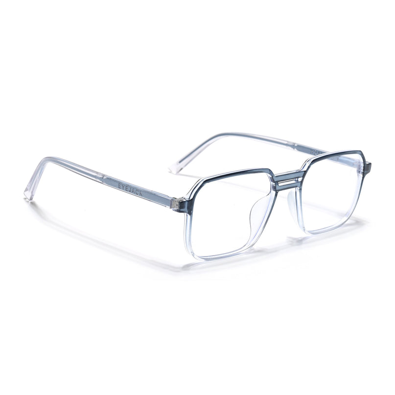Eyejack Minimals Blue & Clear Square Eyeglasses for Men & Women (A05FCL1335-C4)