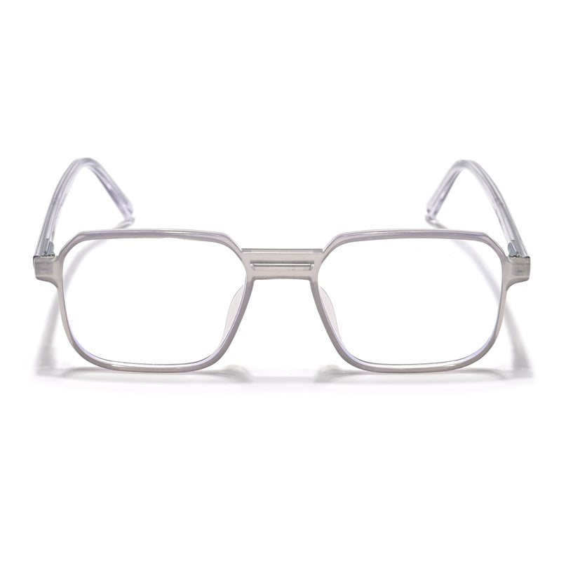 Eyejack Minimals Transparent Grey Square Eyeglasses for Men & Women (A05FCL1336-C5)
