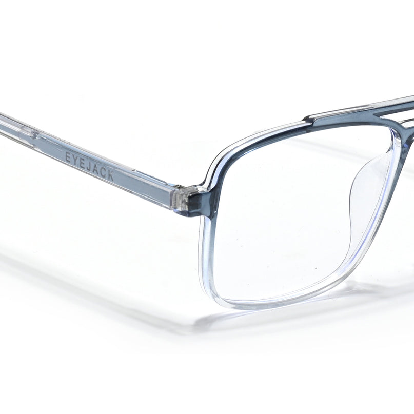 Eyejack Minimals Blue & Clear Wayfarer Eyeglasses for Men & Women (A06FCL1342-C4)