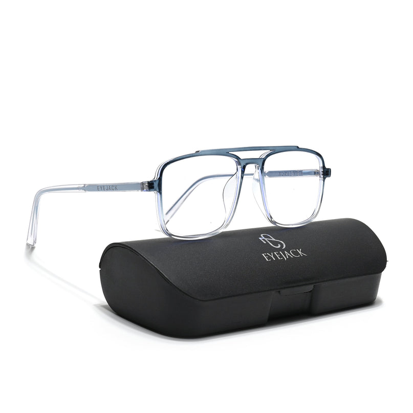 Eyejack Minimals Blue & Clear Wayfarer Eyeglasses for Men & Women (A06FCL1342-C4)