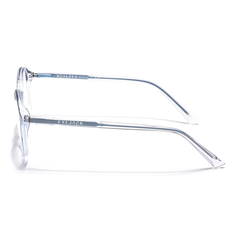 Eyejack Minimals Blue & Clear Round Eyeglasses for Men & Women (A07FCL1349-C4)