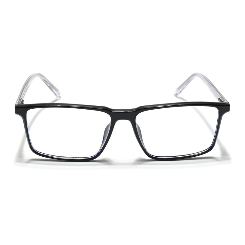 Eyejack Minimals Shine Black Rectangle Eyeglasses for Men & Women (A09FCL1360-C1)