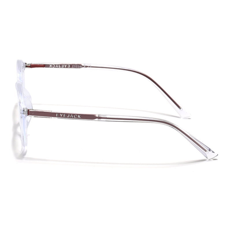 Eyejack Minimals Transparent Round Eyeglasses for Men & Women (A10FCL1369-C3)