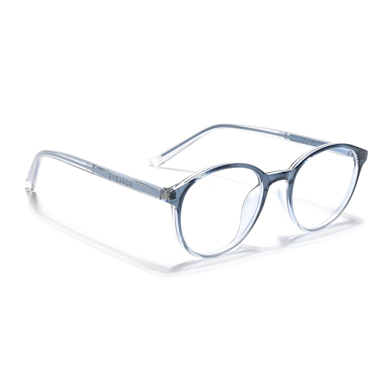 Eyejack Minimals Blue & Clear Round Eyeglasses for Men & Women (A10FCL1370-C4)