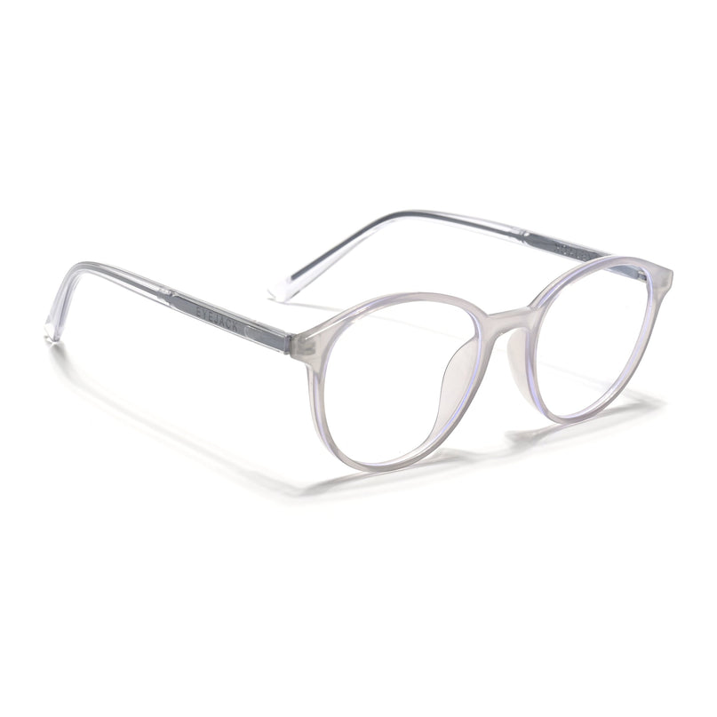 Eyejack Minimals Transparent Grey Round Eyeglasses for Men & Women (A10FCL1371-C5)