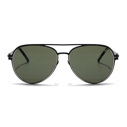 Aviator Sunglasses (Green Lens | Black Frame - MG5606)