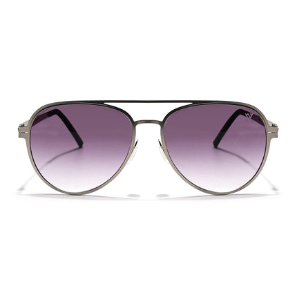 Aviator Sunglasses (Purple & Clear Lens | Silver Frame - MG5607)