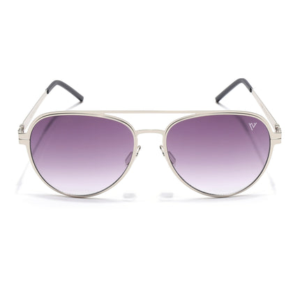 Silver Aviator Polarized Sunglasses - PMG4290