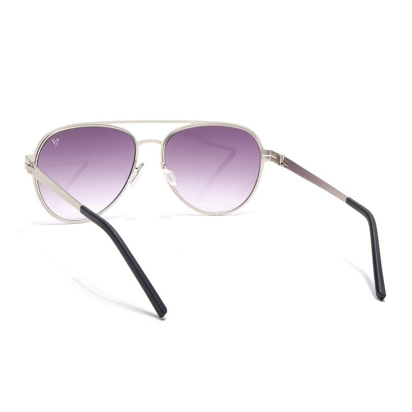 Silver Aviator Polarized Sunglasses - PMG4290