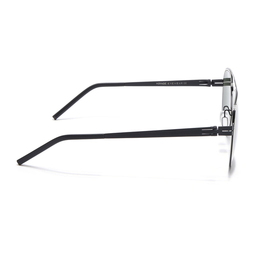 Black & Silver Aviator Polarized Sunglasses - PMG4292