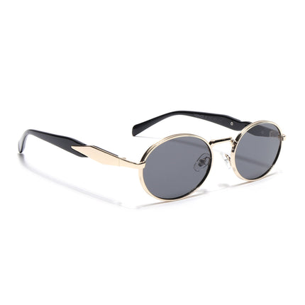 Oval Sunglasses for Men & Women (Grey Lens | Golden Frame - MG6889)