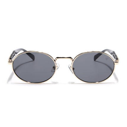 Oval Sunglasses for Men & Women (Grey Lens | Golden Frame - MG6889)
