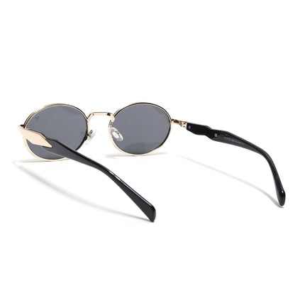 Oval Sunglasses for Men & Women (Grey Lens | Golden Frame - MG6889)