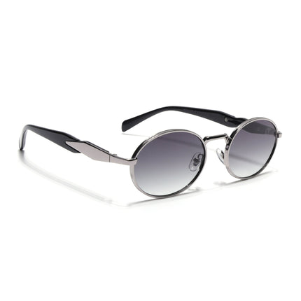 Oval Sunglasses for Men & Women (Olive & Clear Lens | Silver Frame - MG6891)