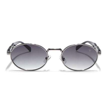 Oval Sunglasses for Men & Women (Olive & Clear Lens | Silver Frame - MG6891)