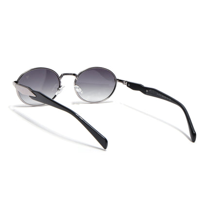 Oval Sunglasses for Men & Women (Olive & Clear Lens | Silver Frame - MG6891)