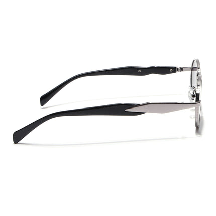 Oval Sunglasses for Men & Women (Olive & Clear Lens | Silver Frame - MG6891)