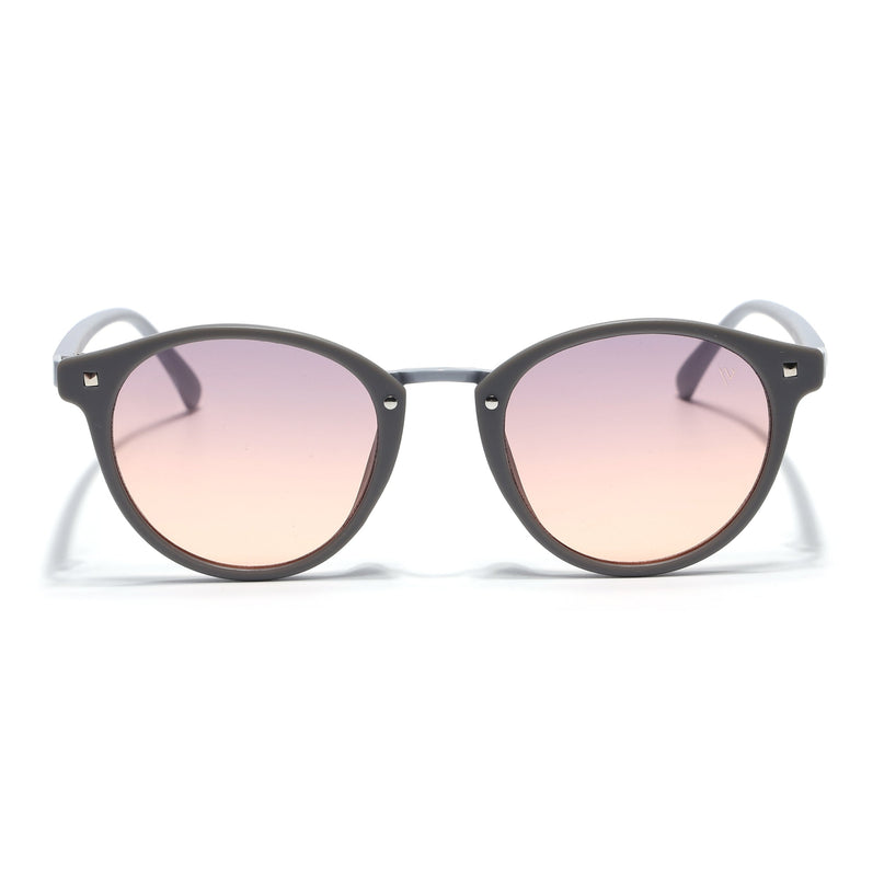 Round Sunglasses for Women (Grey & Pink Lens | Grey Frame - MG7249)