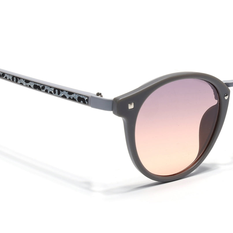 Round Sunglasses for Women (Grey & Pink Lens | Grey Frame - MG7249)