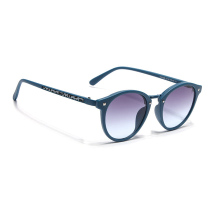 Round Sunglasses for Women (Grey & Clear Lens | Blue Frame - MG7250)