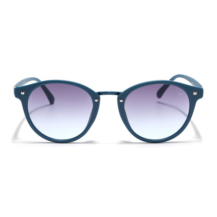 Round Sunglasses for Women (Grey & Clear Lens | Blue Frame - MG7250)