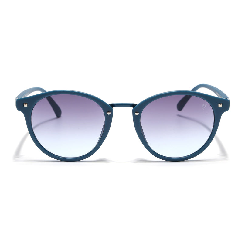 Round Sunglasses for Women (Grey & Clear Lens | Blue Frame - MG7250)
