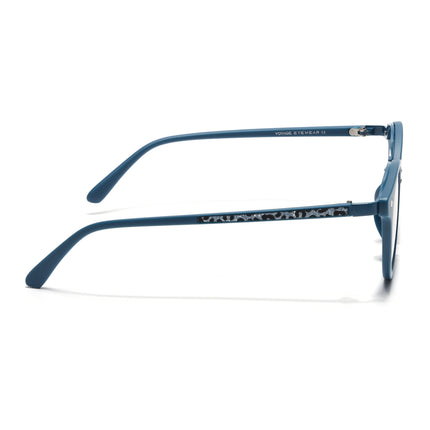 Round Sunglasses for Women (Grey & Clear Lens | Blue Frame - MG7250)