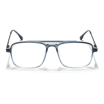Eyejack Essentials Blue & Clear Wayfarer Eyeglasses for Men & Women (B02FCL1384-C4)