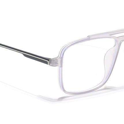 Eyejack Essentials Transparent Grey Wayfarer Eyeglasses for Men & Women (B02FCL1385-C5)
