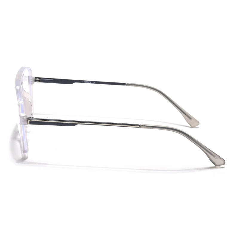 Eyejack Essentials Transparent Grey Wayfarer Eyeglasses for Men & Women (B02FCL1385-C5)