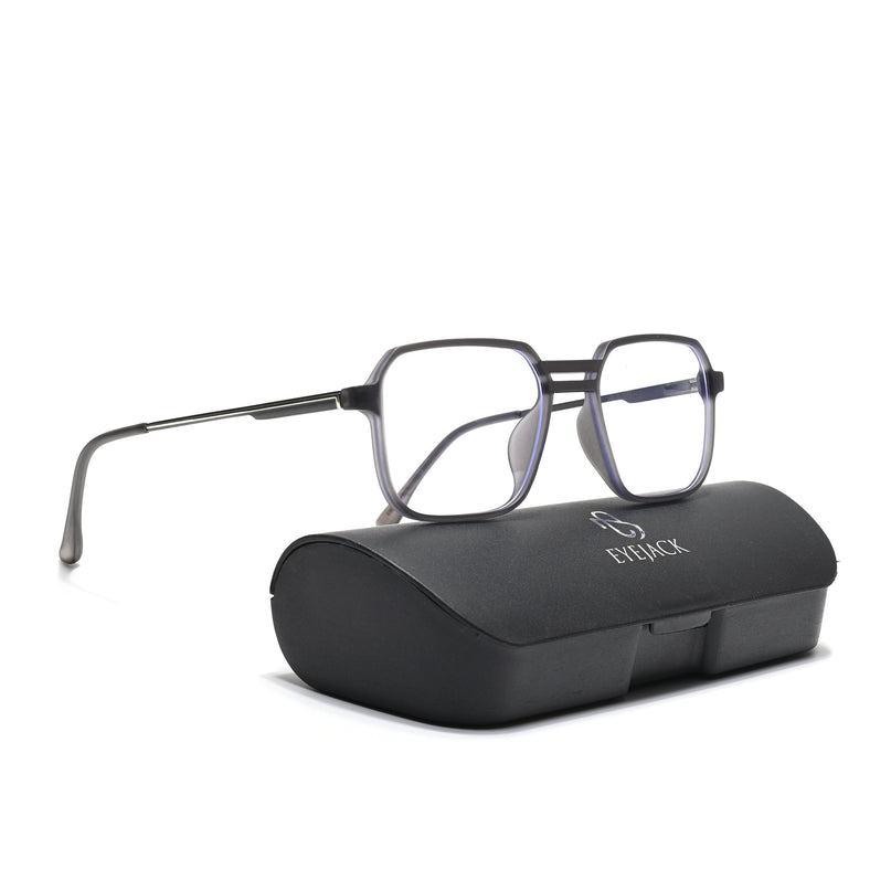 Eyejack Essentials Matt Grey Square Eyeglasses for Men & Women (B03FCL1389-C2)