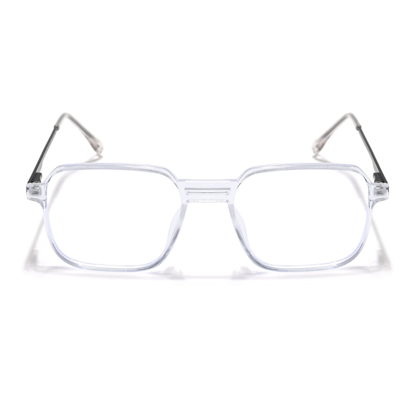 Eyejack Essentials Transparent Square Eyeglasses for Men & Women (B03FCL1390-C3)