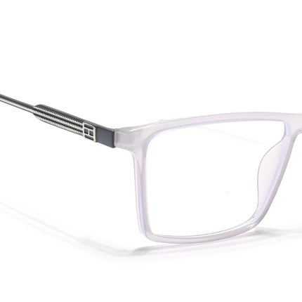 Eyejack Essentials Transparent Grey Rectangle Eyeglasses for Men & Women (B05FCL1406-C5)