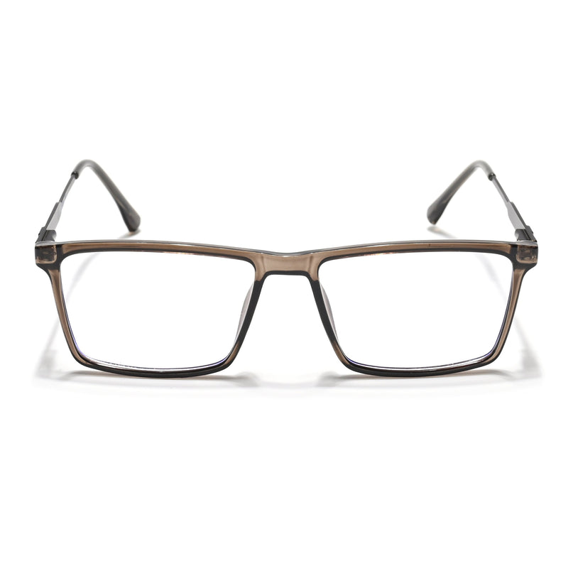 Eyejack Essentials Brown Rectangle Eyeglasses for Men & Women (B05FCL1408-C7)