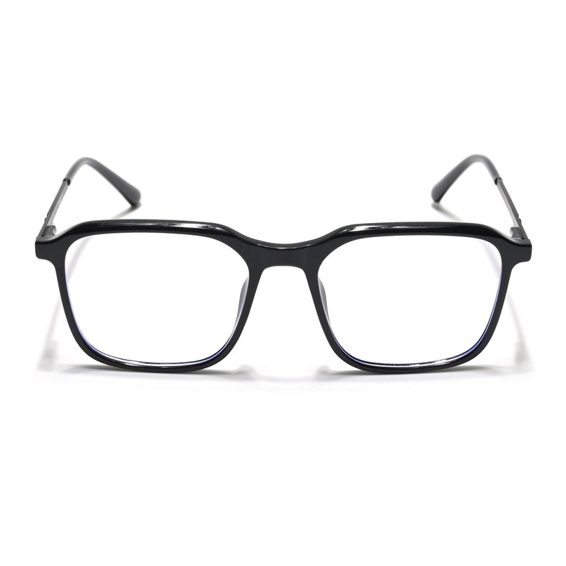 Eyejack Essentials Shine Black Square Eyeglasses for Men & Women (B06FCL1409-C1)