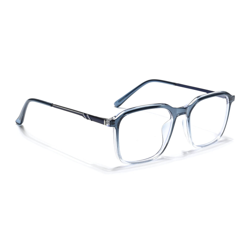 Eyejack Essentials Blue & Clear Square Eyeglasses for Men & Women (B06FCL1412-C4)