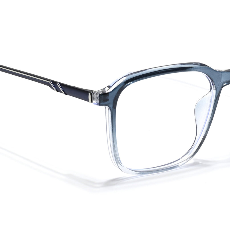 Eyejack Essentials Blue & Clear Square Eyeglasses for Men & Women (B06FCL1412-C4)