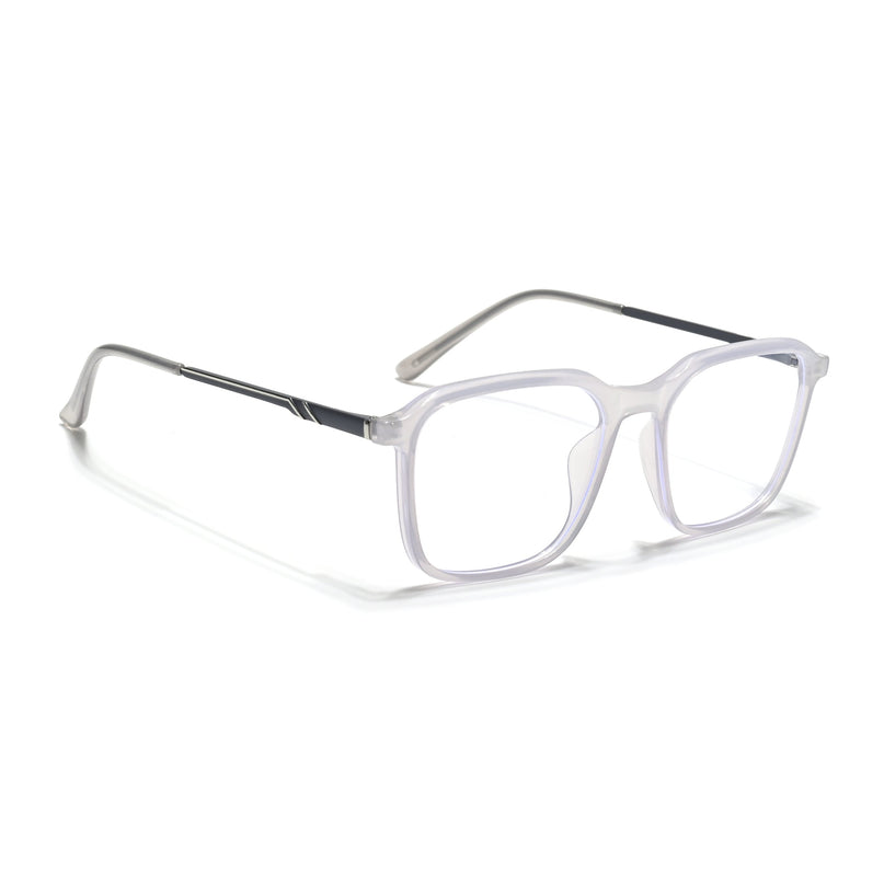 Eyejack Essentials Transparent Grey Square Eyeglasses for Men & Women (B06FCL1413-C5)
