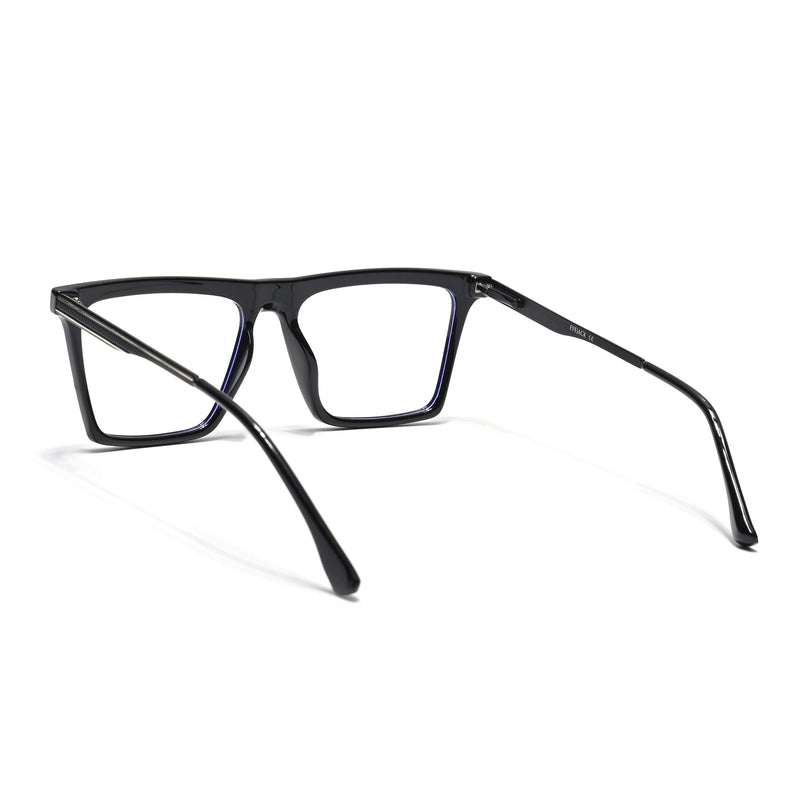 Eyejack Essentials Shine Black Square Eyeglasses for Men & Women (B09FCL1430-C1)