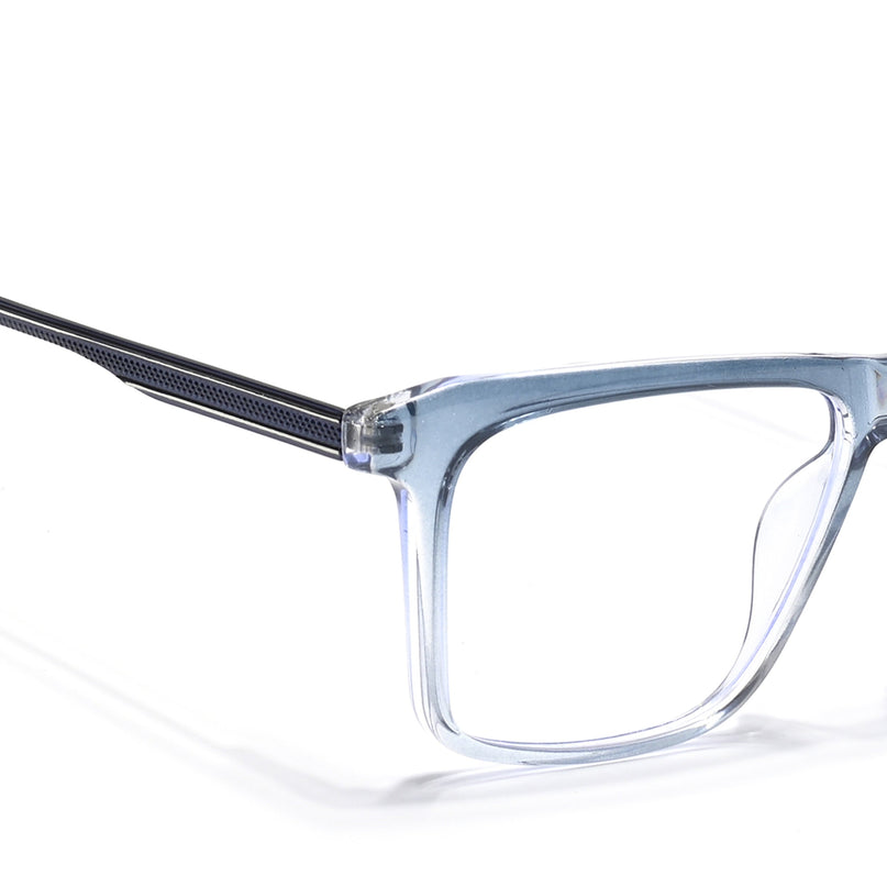 Eyejack Essentials Blue & Clear Square Eyeglasses for Men & Women (B09FCL1433-C4)