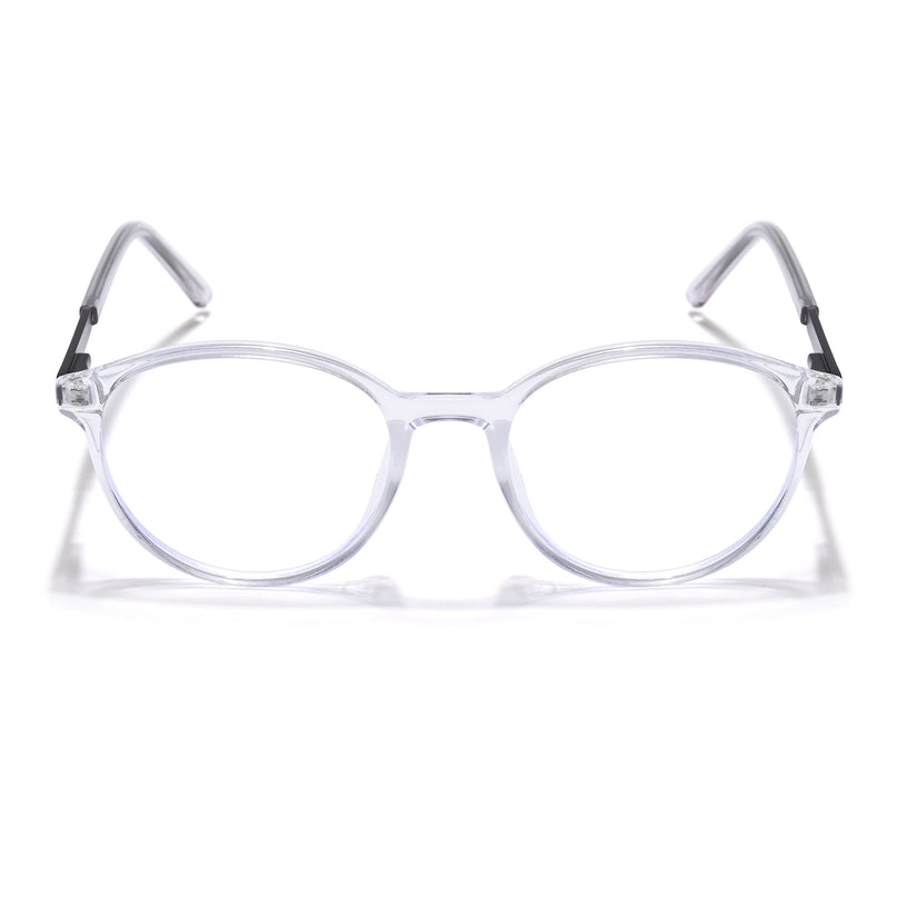 Eyejack Essentials Transparent Round Eyeglasses for Men & Women (B10FCL1439-C3)