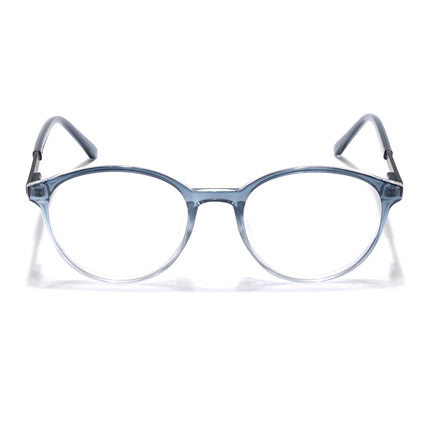Eyejack Essentials Blue & Clear Round Eyeglasses for Men & Women (B10FCL1440-C4)