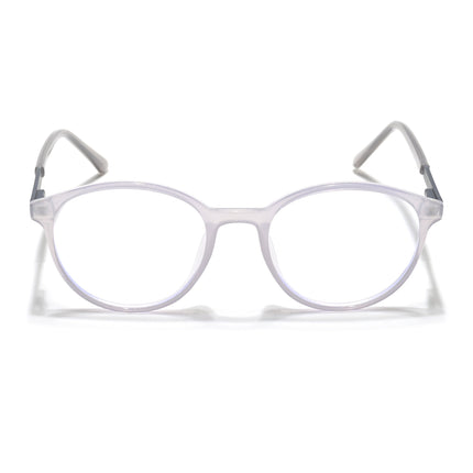 Eyejack Essentials Transparent Grey Round Eyeglasses for Men & Women (B10FCL1441-C5)