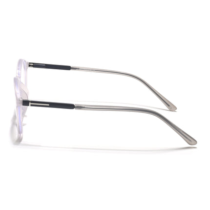 Eyejack Essentials Transparent Grey Round Eyeglasses for Men & Women (B10FCL1441-C5)