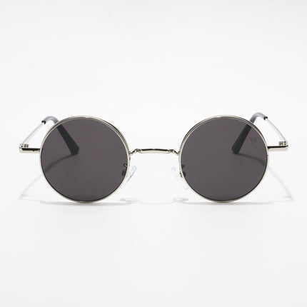 Quasar | Black Silver Round Sunglasses - MG3504