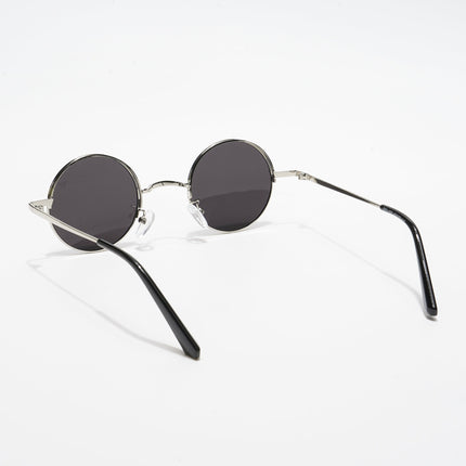 Quasar | Black Silver Round Sunglasses - MG3504